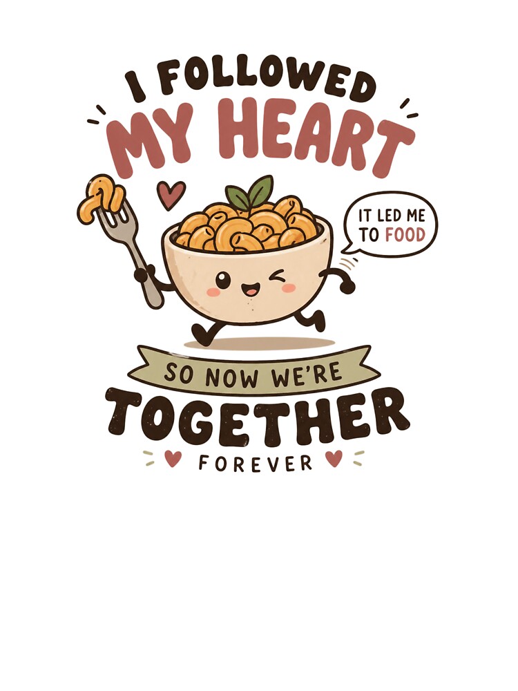 I Followed My Heart It Led Me To Food Funny Cute Food Quote by LunaVales
