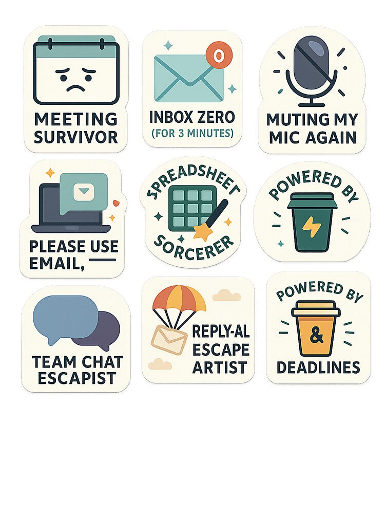 Office Survivor Sticker Collection – Funny Work & Email Humor by BadaBingBear