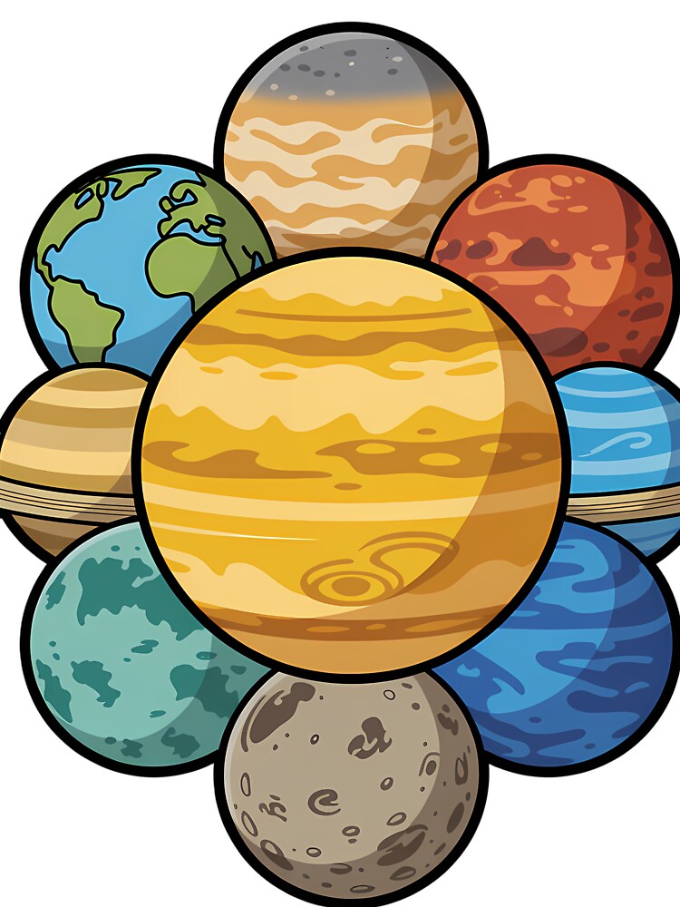 Solar System Cartoon Planets by NiftyWrx