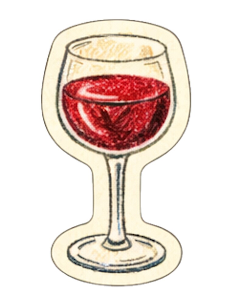 Red Wine Glass Sticker – Minimal Aesthetic Drink Design by randomdesignsnearme