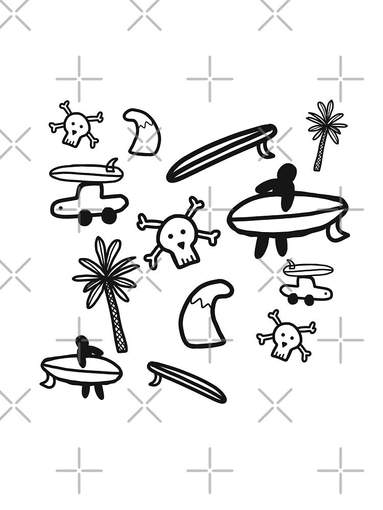 Surf surfing minimalist drawing design crazy by Tropical Blood
