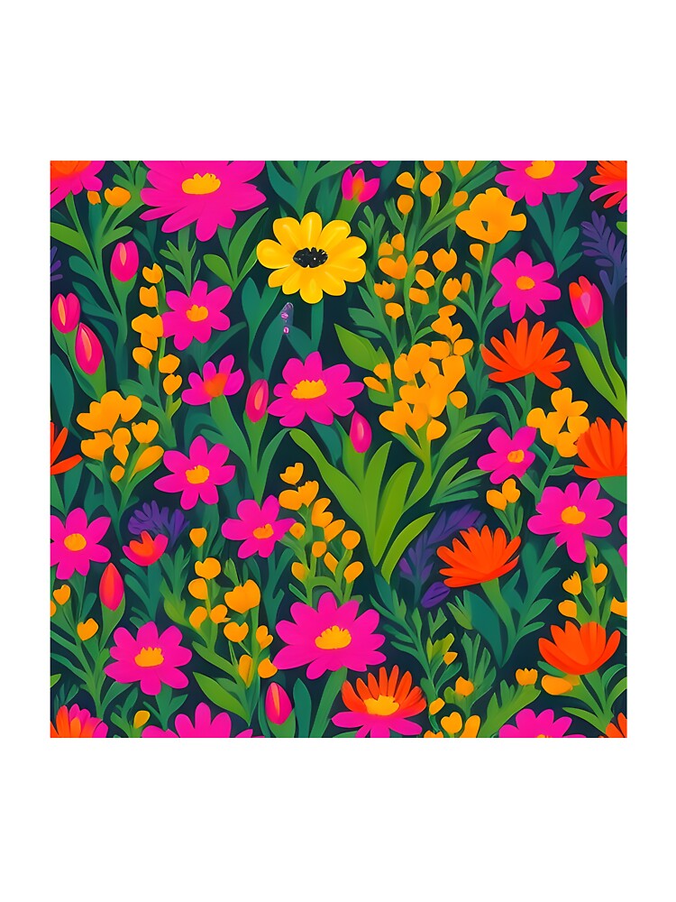 Bold and vibrant botanical field brought to life through striking meta floral pattern by Patternomania