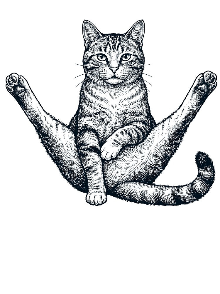 Funny Cat Yoga Pose Animal Lover Meme by DoodleTortle