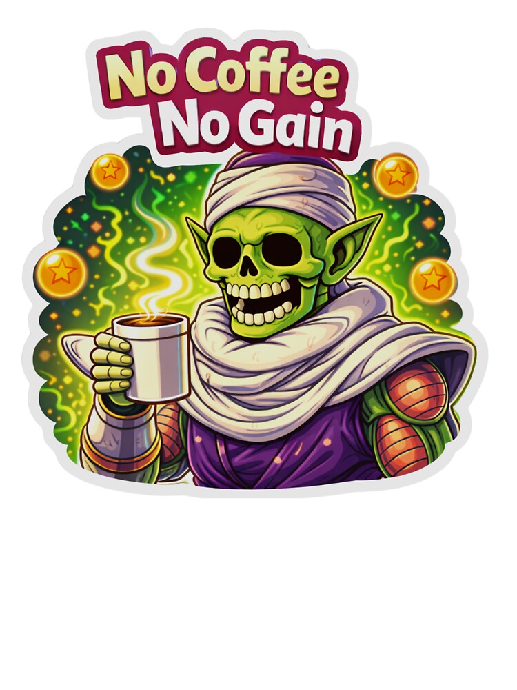 Anime Green Warrior Skeleton Coffee Sticker by MiteiArt