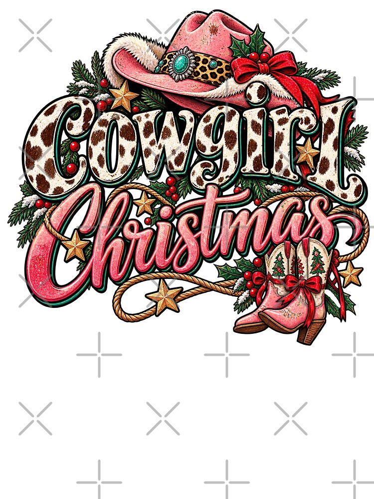 Cowgirl Christmas T-Shirt | Western Holiday Cowboy Boots Christmas Tee by graphic-genie