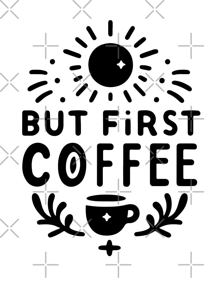 But First Coffee Quote – Minimal Coffee Lover Typography Art by Lulunza