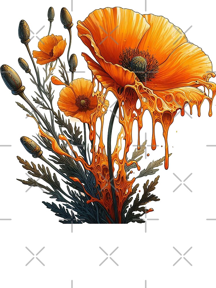 Watercolor Orange Flower by yunamaliskova