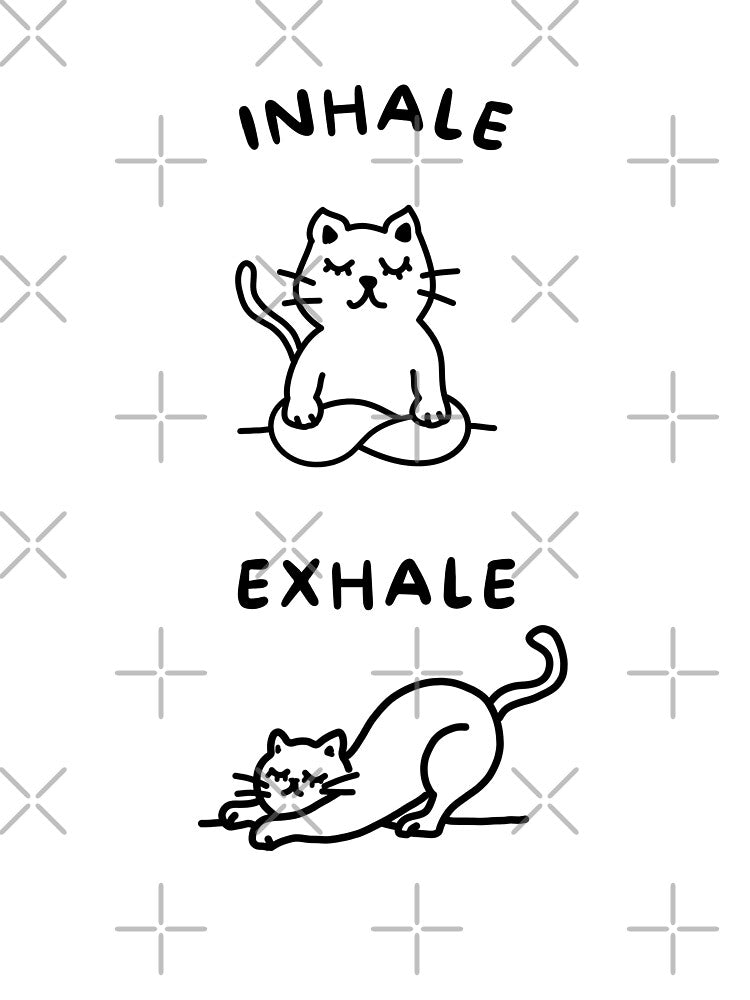 Funny cat yoga meme, inhale exhale by Aftertomorrow