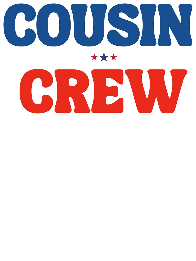 Black Cousin Crew T-Shirt: Classic Fit, Crew Neck, Short Sleeve, Letter Print - Adult Polyester/Cotton by Tycoonn