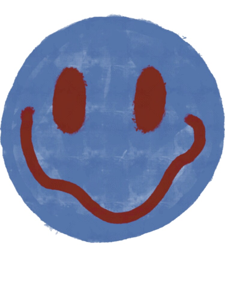Blue and Maroon Smiley Face cute by PorterMoyer