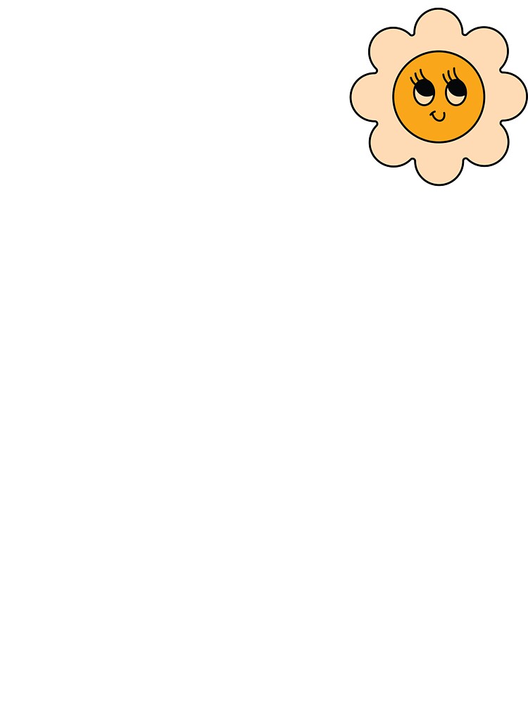 Cute Smiling Daisy – Retro Kawaii Flower Face Design by goodsunday28