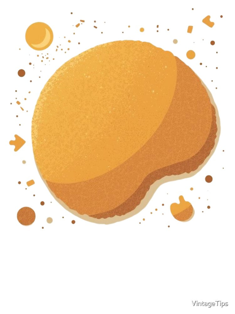 The Perfect Cutlet — Minimalist Golden Food Art Print by VintageTips