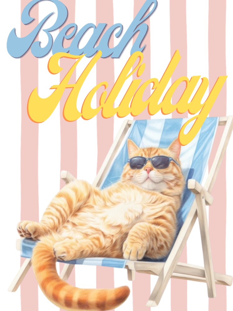 Beach Holiday Cat Relaxing Vibes by BohemianBandit