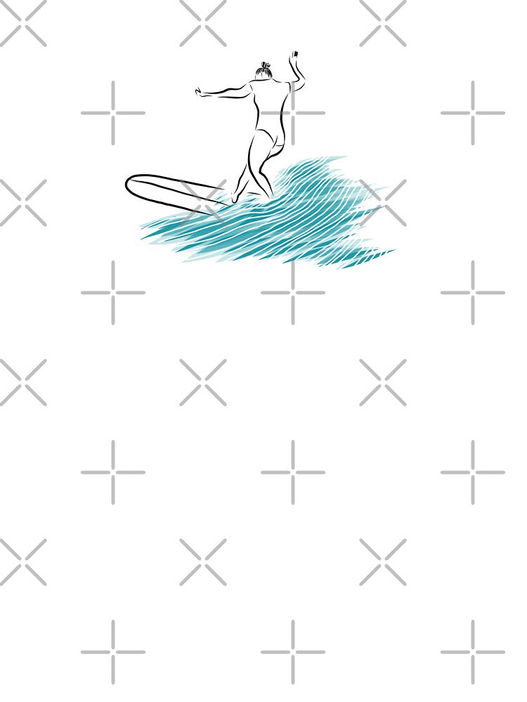 Longboarding surfing woman - minimalist design by Tropical Blood