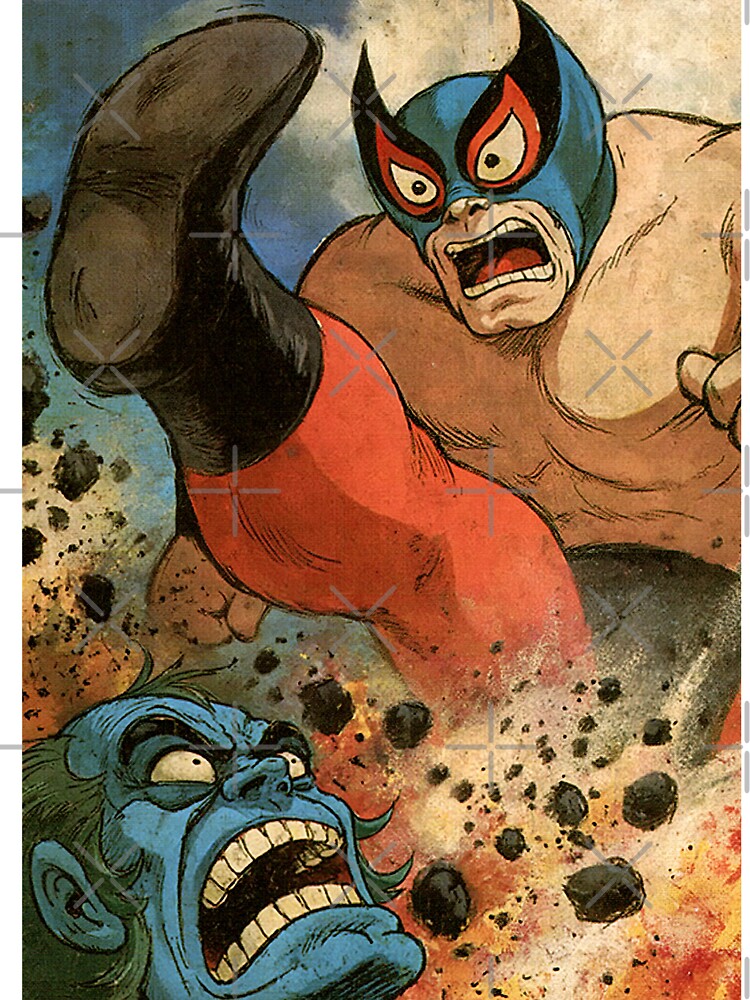 Comic Style Wrestler Kick to Face Action by Piotrek0001
