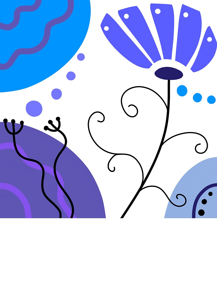 Vibrant Blue Whimsical Boho Design by Sartoris Art
