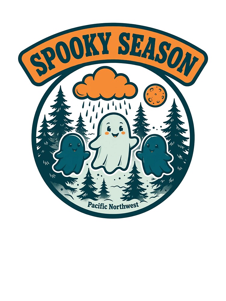Spooky Season Pacific Northwest Ghosts Retro Halloween Shirt by TheDaddyDude