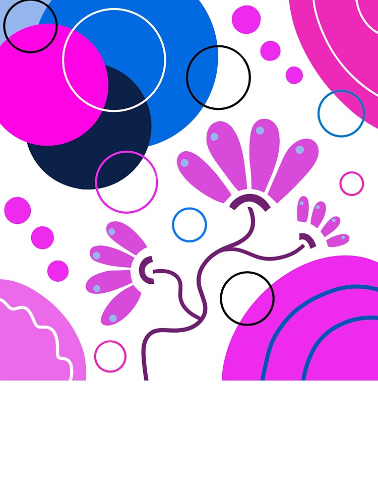 Blue Pink Purple Whimsical Boho Design by Sartoris Art