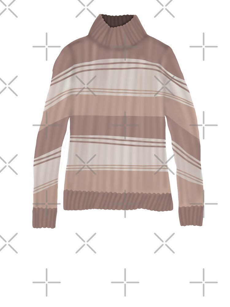 Brown stripped knit sweater by Becky-Marie