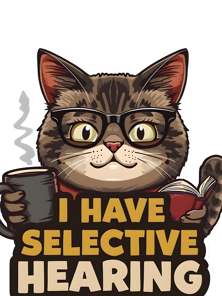 I Have Selective Hearing Cat Coffee Reading Niche by TeeSpectrume
