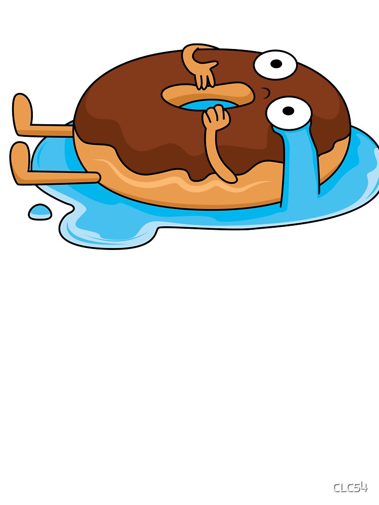 Crying Donut Chocolate Humor Kawaii Crying Donut Funny Food Gift by CLC54