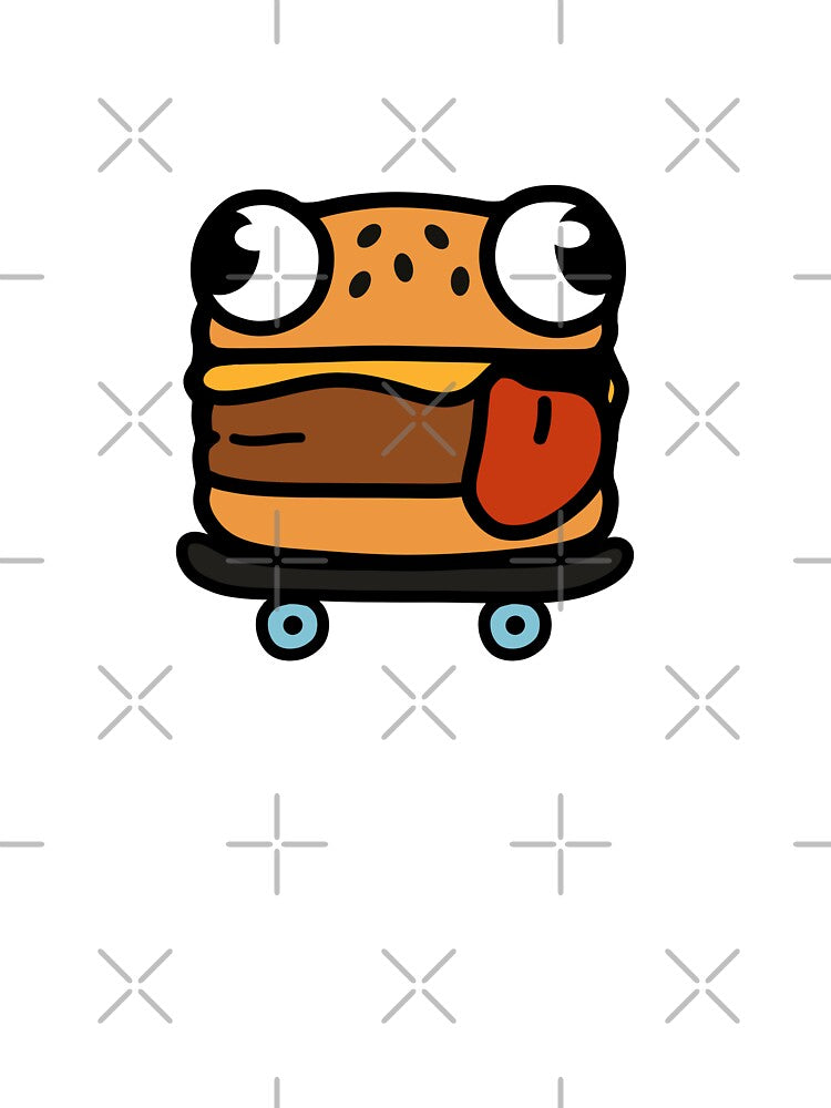 Skater Burger – Funny Burger on a Skateboard by Siroiyy