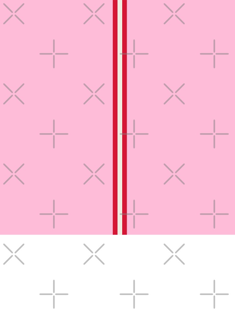 COTTON CANDY PINK, RED & CREAM Central Vertical 3 STRIPES by RachelMacht
