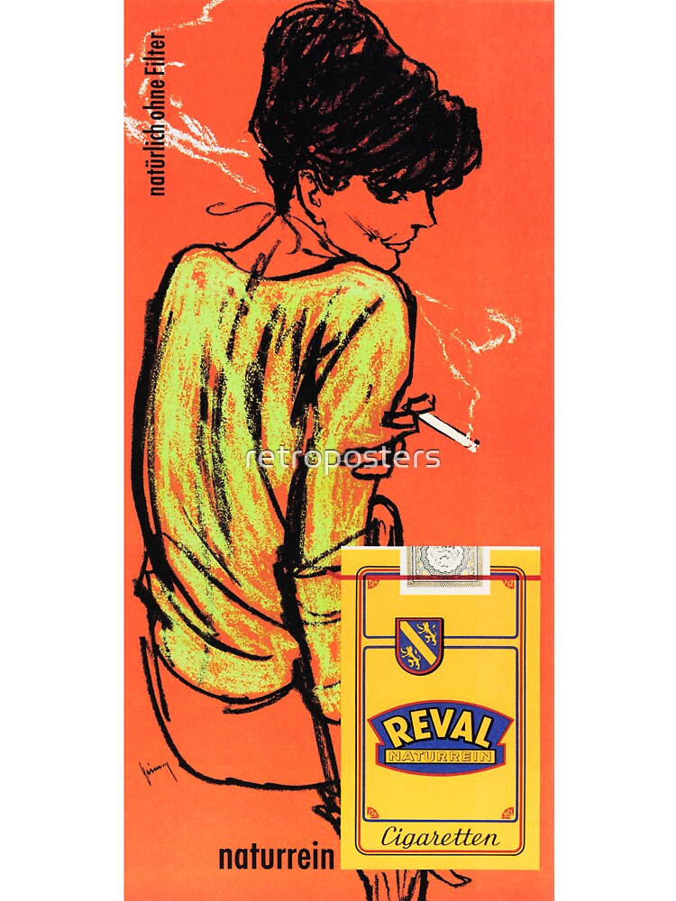 REVAL Naturrein Cigaretten by Gerd Grimm, Vintage German Cigarettes Advertisement by retroposters