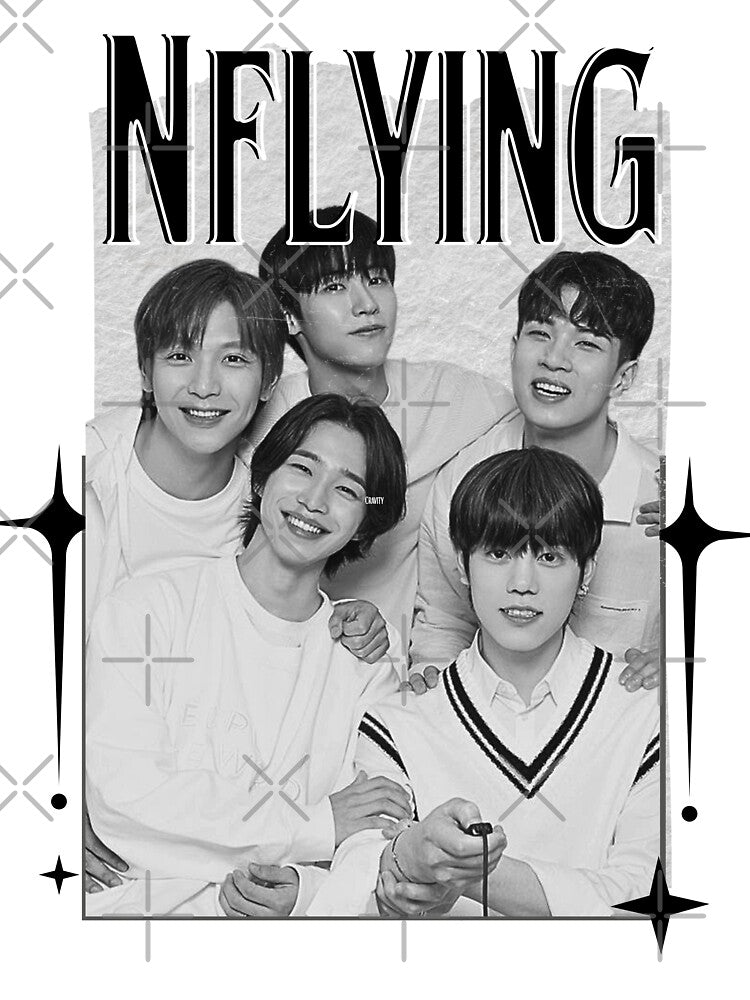 N.Flying Inspired Korean Rock Band Art Kpop Boy group K-music south korean Boy group Scrapbook Collage Cozy Y2K Vintage Design by HELL0WBELLO