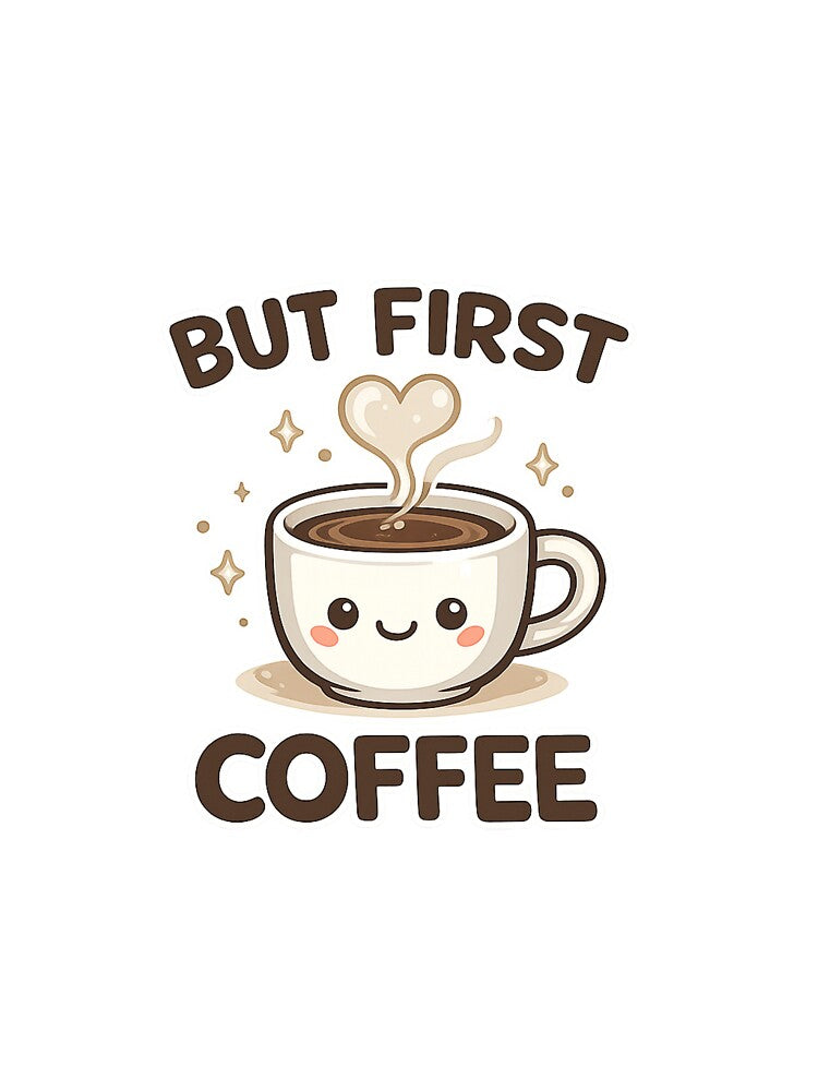 But First Coffee Cute Minimal Coffee Lover Aesthetic Design by Cute-Corne