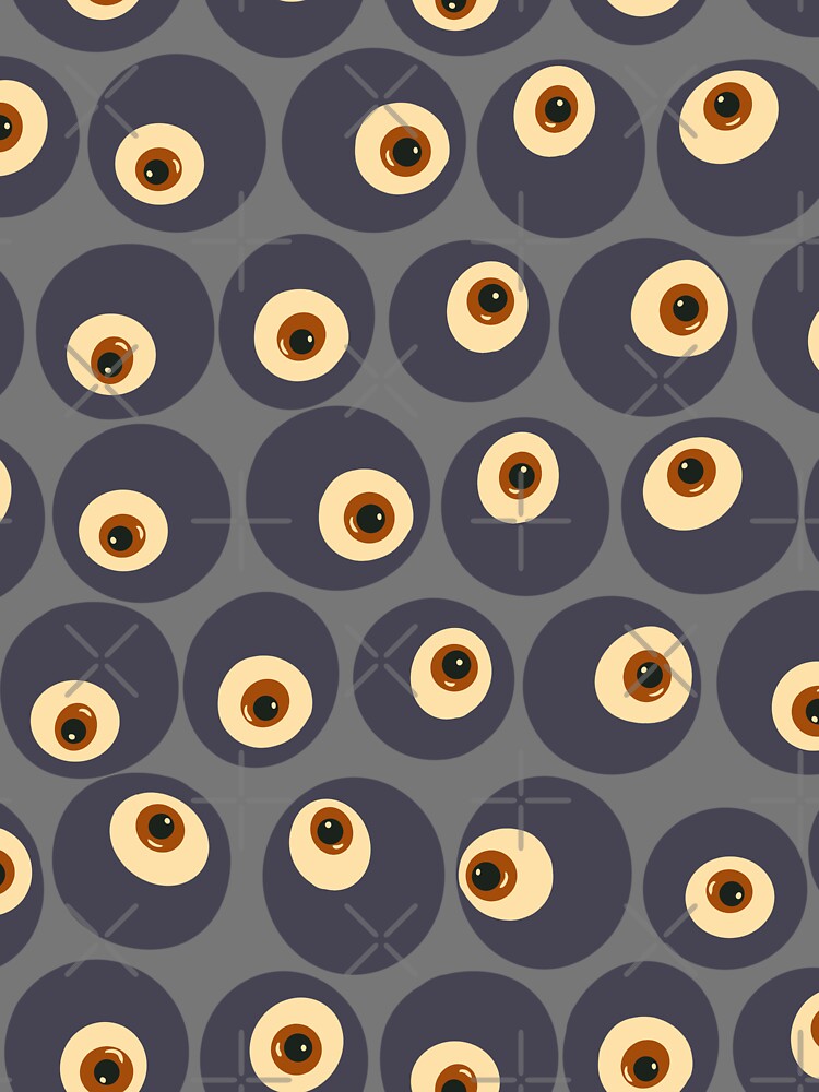 Blueberry Eyeball Pattern - Surreal Retro Novelty Print in Cool Tones by NoemiMarozsan