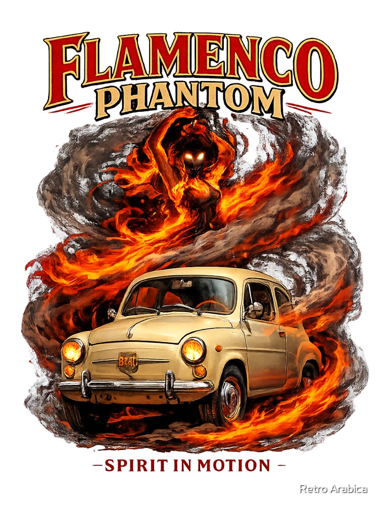 Flamenco Phantom Vintage Spanish Car Art by Retro Arabica