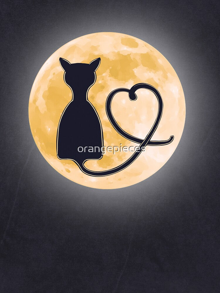 Black Cat Moon Halloween T shirt Happy Halloween by Orange Pieces
