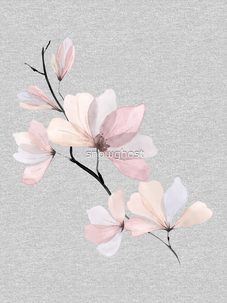 watercolour pastel pink flowers by the snowghost
