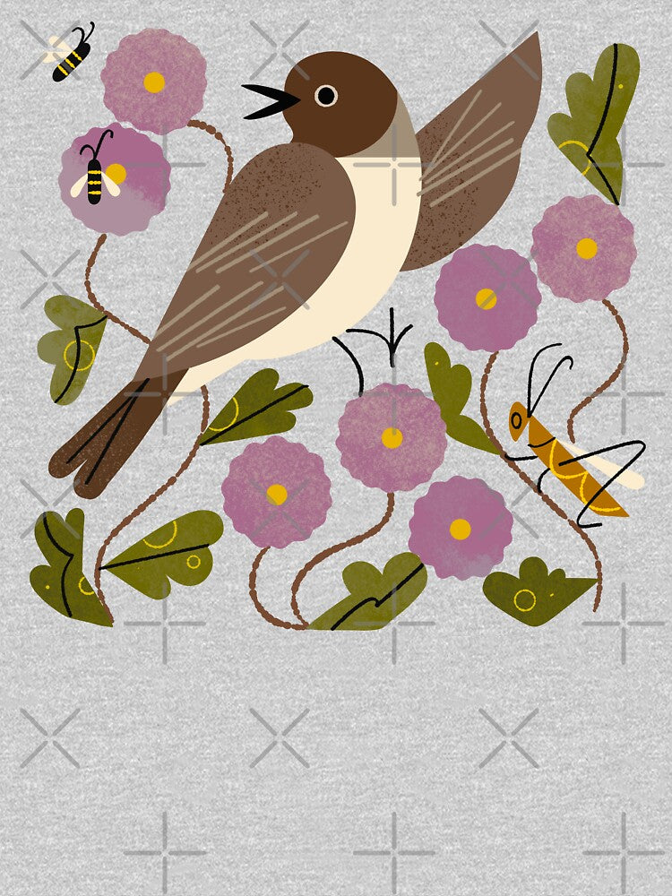 Phoebe Bird And Bugs by Renea L Thull