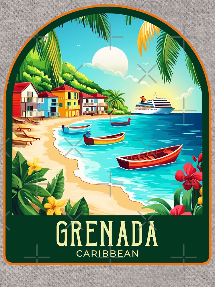 Grenada Vintage Travel Illustration by HomeLivingCo