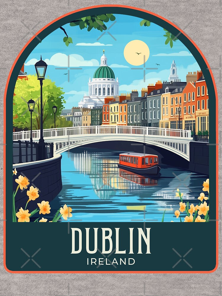 Dublin Vintage Travel Illustration by HomeLivingCo