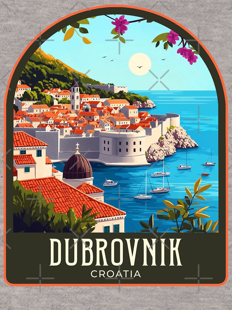 Dubrovnik Vintage Travel Illustration by HomeLivingCo