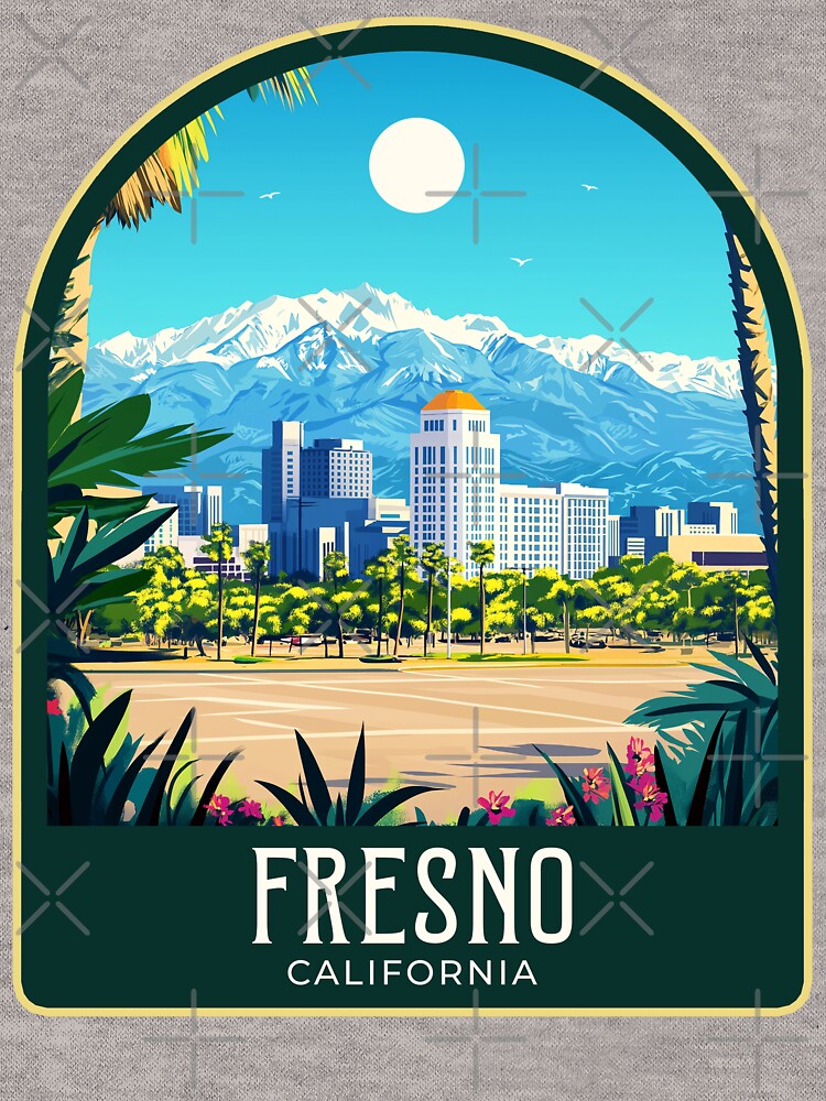 Fresno Vintage Travel Illustration by HomeLivingCo