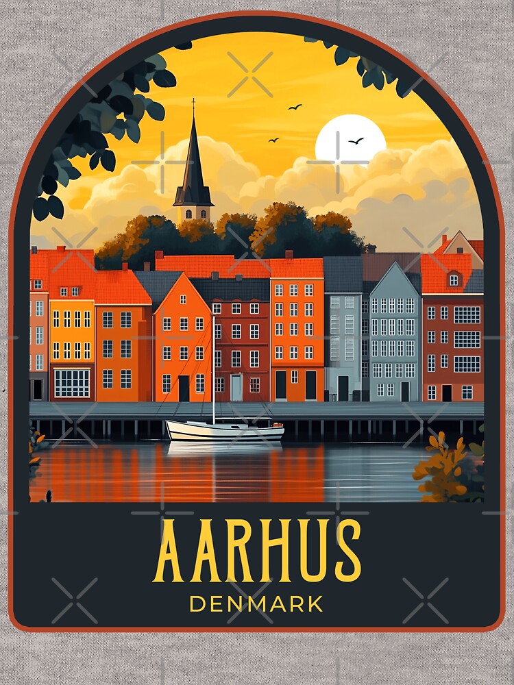 Aarhus Vintage Travel Illustration by HomeLivingCo