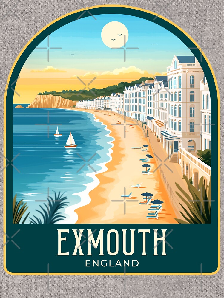 Exmouth Vintage Travel Illustration by HomeLivingCo