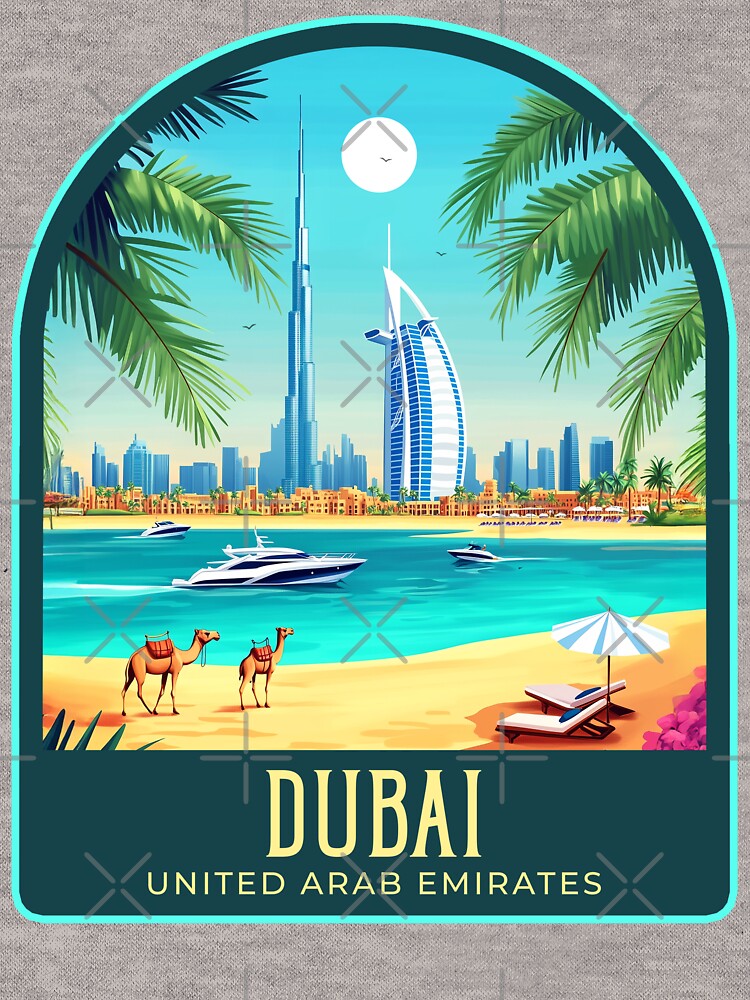 Dubai Vintage Travel Illustration by HomeLivingCo