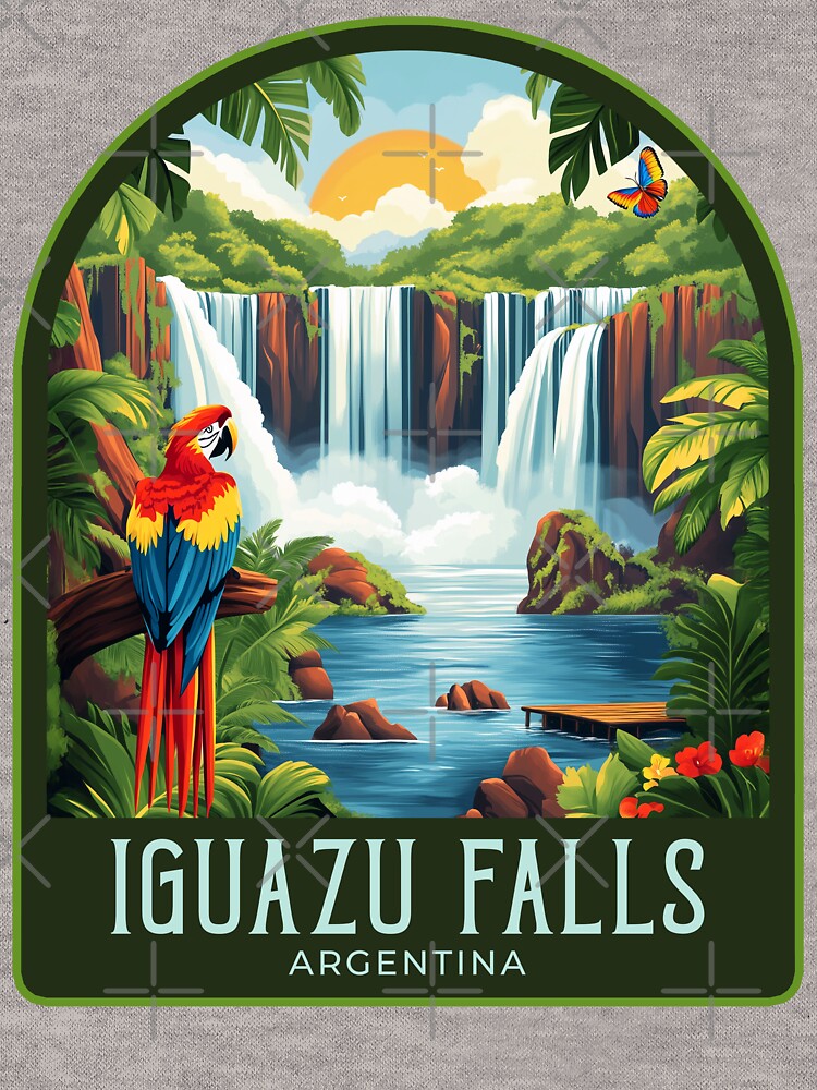 Iguazu Falls Vintage Travel Illustration by HomeLivingCo