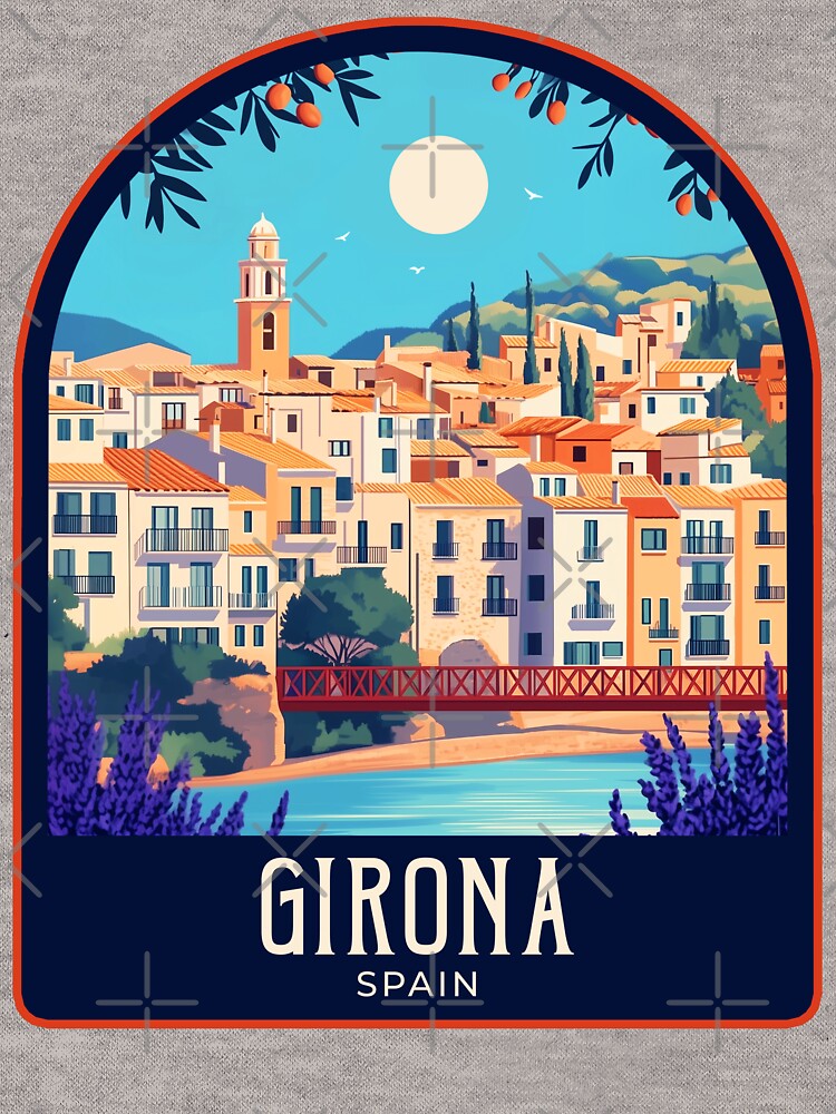 Girona Vintage Travel Illustration by HomeLivingCo