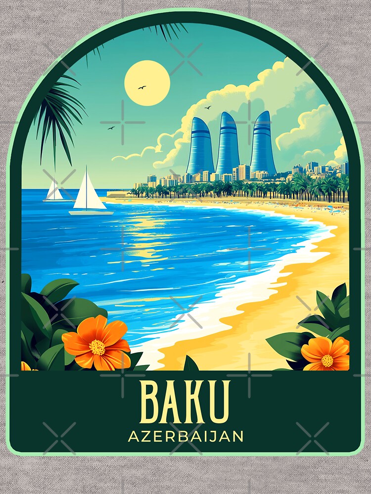 Baku Vintage Travel Illustration by HomeLivingCo
