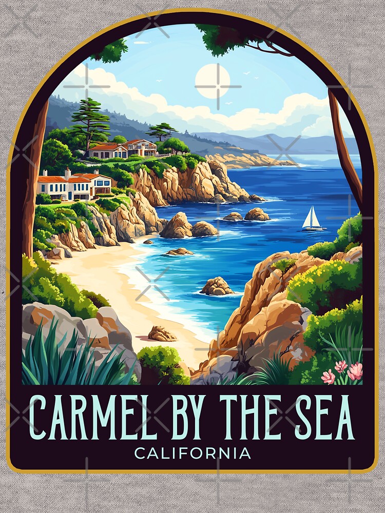 Carmel-by-the-Sea Vintage Travel Illustration by HomeLivingCo