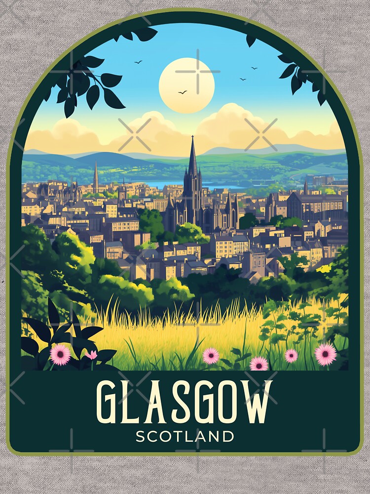 Glasgow Vintage Travel Illustration by HomeLivingCo