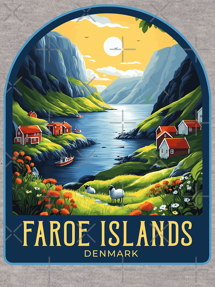 Faroe Islands Vintage Travel Illustration by HomeLivingCo