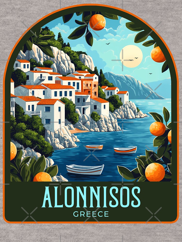 Alonnisos Vintage Travel Illustration by HomeLivingCo