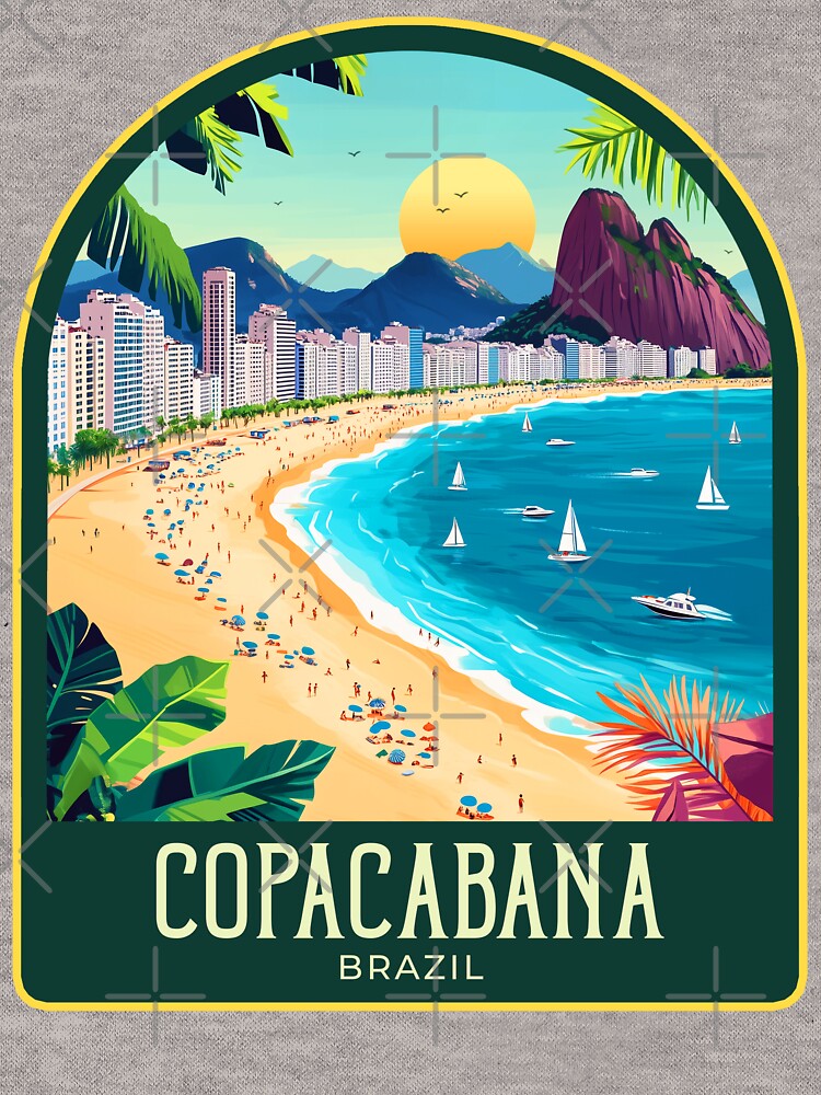 Copacabana Vintage Travel Illustration by HomeLivingCo